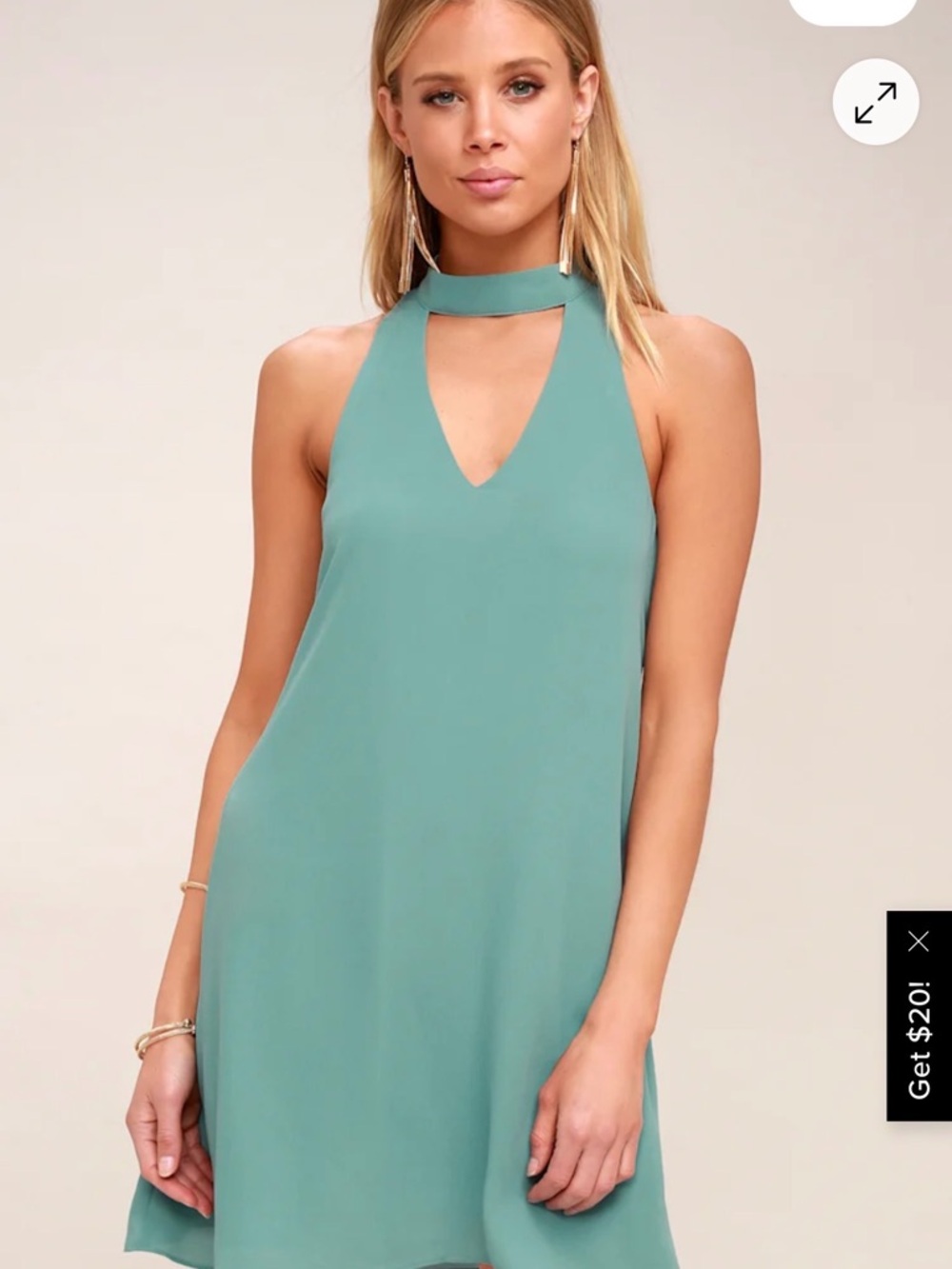 Lulu's Teal Halter Keyhole Mini Dress - NWOT